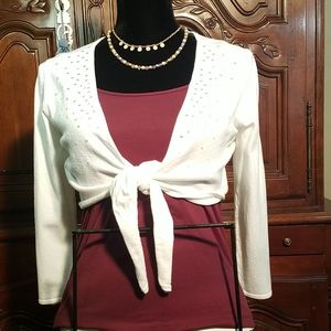 Vintage Ann Taylor Loft Cropped White Sweater